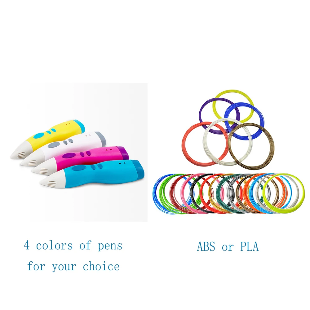 DEWANG 3D печать Ручка для рисования и рукоделия принадлежности низкотемпературные PCL нити 3D печать Ручка Scribble ручка для детей - Цвет: 5meter x 10colors
