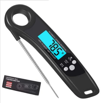 

Thermometer Folding Digital Electronic Magnetic Probe Barbecue Meat Thermometer-Black Newest 2020