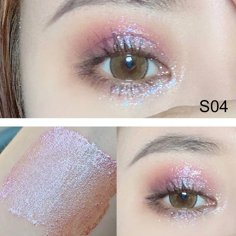 Wholesale Liquid Eyeshadow Polarized Waterproof Long Lasting Shimmering Shining Eyeshadow Women Girl Ladies Eye Makeup M3 - Color: s04