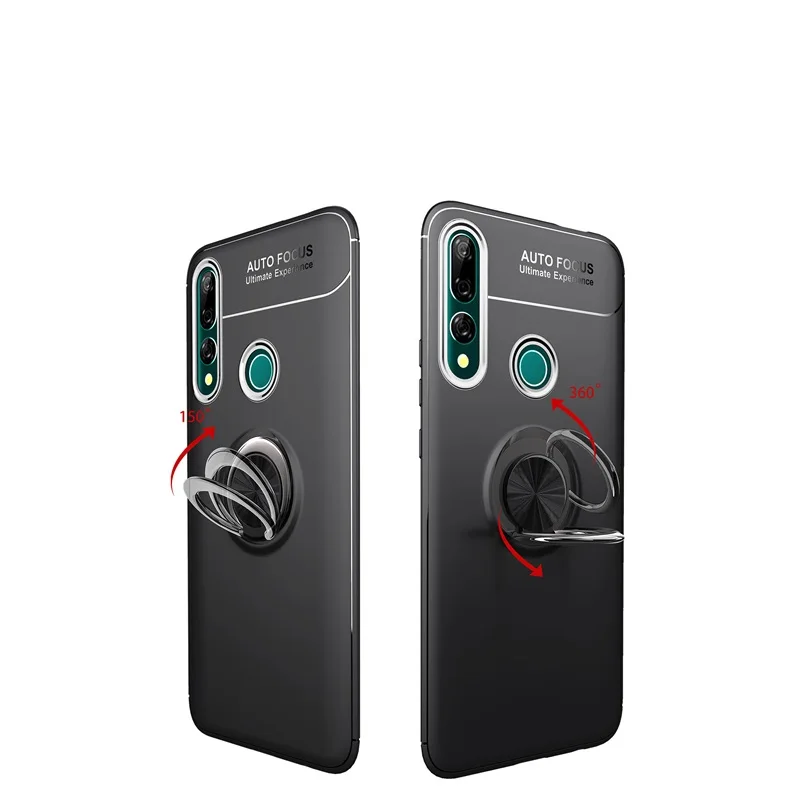 Koosuk чехол для телефона с подставкой для huawei Y9 Prime Автомобильный Кронштейн кольцо держатель Броня задняя крышка для huawei P Smart Z мягкий силиконовый корпус защитный корпус