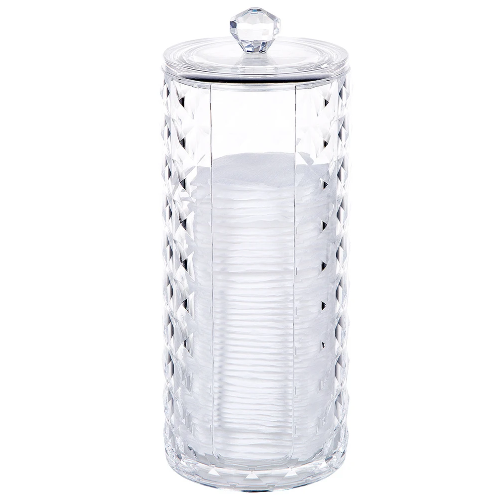 

1PC Storage Box Dustproof Swabs Box Transparent Acrylic Holder Makeup Organizer Desktop Case with Lid for Cotton Pads