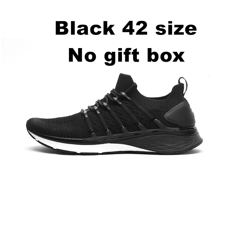 black 42 no gift box Xiaomi Mijia кроссовки спортивная обувь 3 мужские кроссовки Popcorn Cloud Bomb 6 в 1 Uni-moulding 3D рыбий кости система блокировки - Цвет: black 42 no gift box