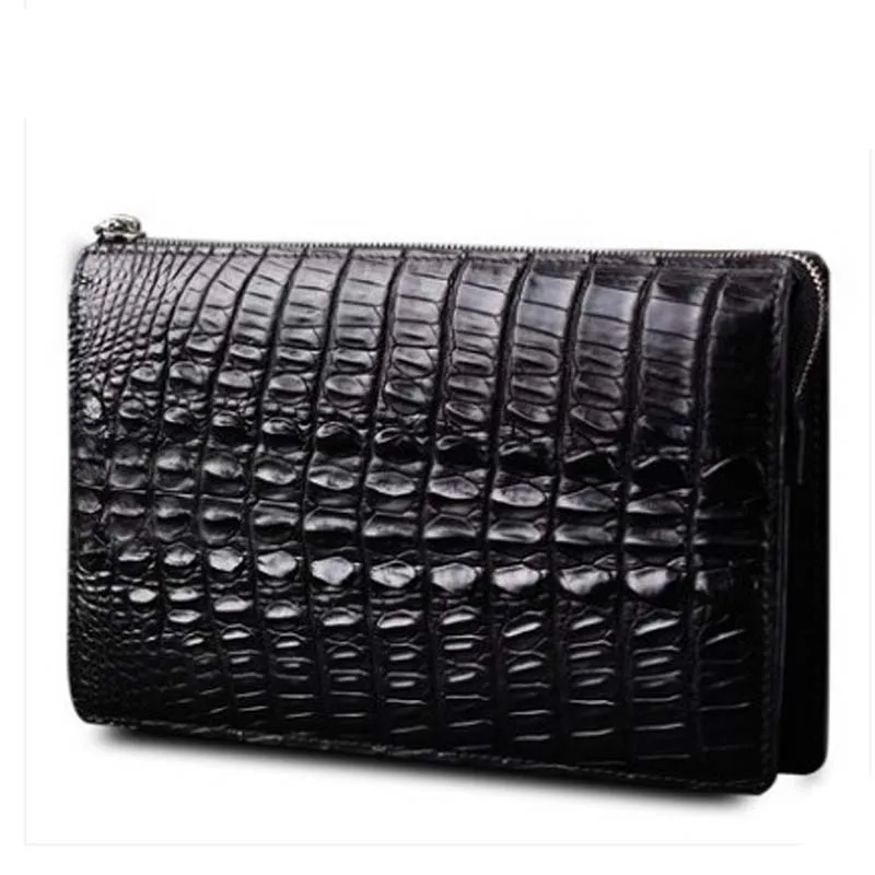 

heimanba Crocodile handbag Men's leather handbag Business leather wallet large capacity crocodile men clutch bag