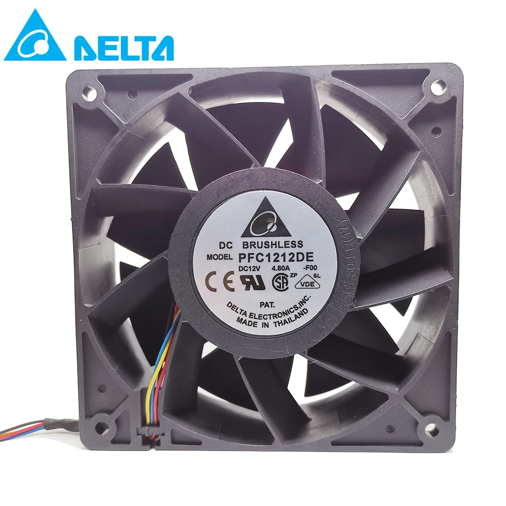 Оригинальный Для delta PFC1212DE для Bitcoin GPU miner мощный вентилятор охлаждения 120*120*38 мм 12V