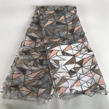 

Sequined Embroidered Net Lace glitter Fabrics Classical Design For Indian Women Evening Party Dresses Sequins Lace