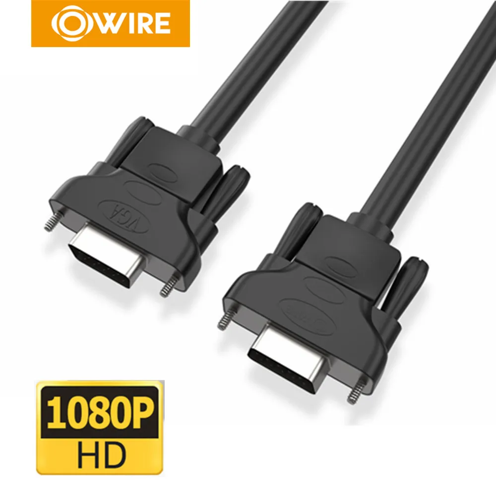 

OWIRE 1080P VGA Cable VGA Male to VGA Male Flat Braided High Premium Shielding HDTV VGA Cable for Projector Monitor Cable VGA