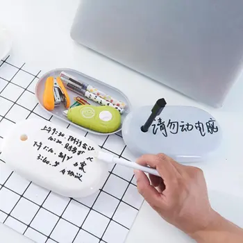 

Desktop Organizer Storage Box Cases Reminder With Pen Creative Desk Storage Box Office Erasable Message Writing Board