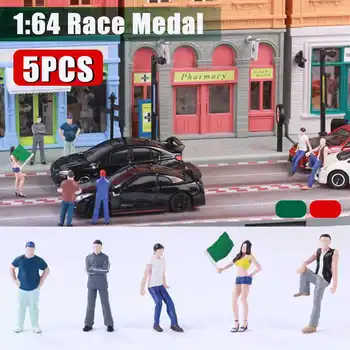 

5Pcs Miniature Action Figure Street Race Game Scene Character Resin Model Train Layout For Matchbox Kids Gift
