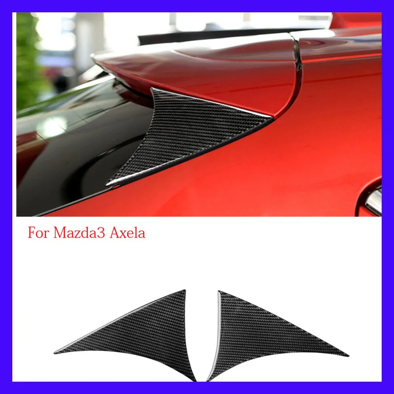 

Car Empennage carbon fiber sticker For Mazda3 Axela 2014 2015 2016 2017 2018 Rear Window Spoiler Side Wing Cover Trim sticker