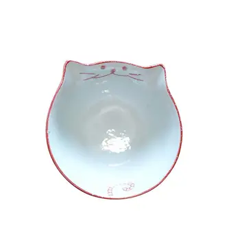 

Rice Bowl With Cat Design Smiling Kitten Porcelain Noodle Bowl Soup Salad Bowl Cute Dish Japanese Style 1 Piece(Red,8inch)