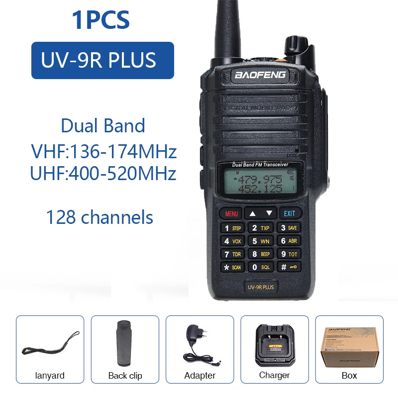 2Pcs Airiton AI-9R IP67 Floating Walkie Talkie Waterproof 30KM Long Range Powerful PMR/FRS Two way Radio Upgrade of UV-9r Plus long range walkie talkies 200 miles Walkie Talkie