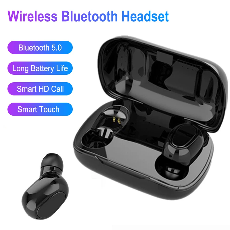 Беспроводные Bluetooth наушники L21 TWS водонепроницаемая стереогарнитура 9D 5 0 вкладыши