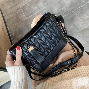 

Classic Lattice Square Crossbody Bag Fashion New High Quality PU Leather Women's Designer Handbag Chain Shoulder Messenger Bag