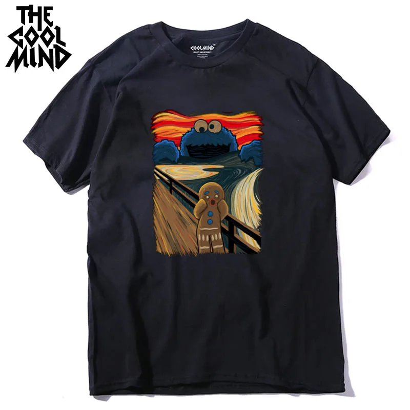 

COOLMIND 100% cotton cool summer loost men T shirt casual short sleeve funny men tshirt o-neck t-shirt men tee shirts