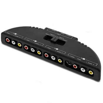 

4 Port Av Composite Rca Selector Box Switch Splitter With Cable Cord Plug