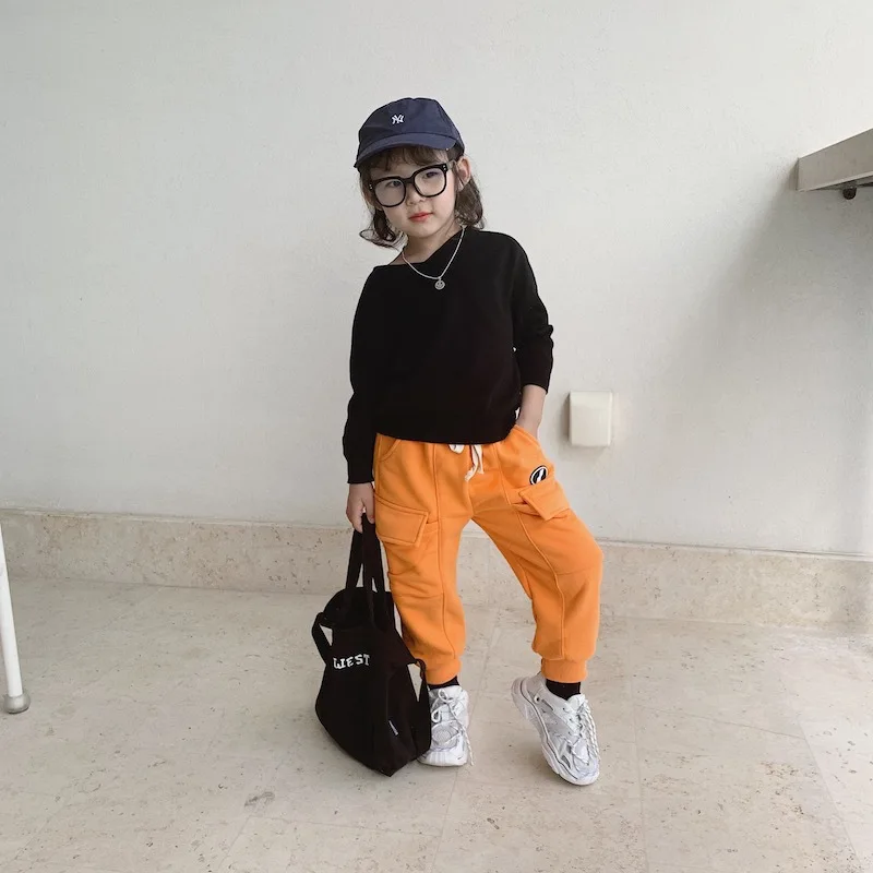 Cong Little Sister/ г. Осенне-зимний стильный детский базовый свитер с v-образным вырезом вязаная рубашка для девочек верхняя одежда с длинными рукавами