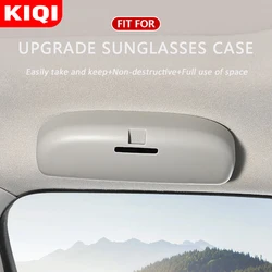 KIQI Universal Car Glasses Case Premium Glasses Holder & Sunglasses Storage Box (Gray)