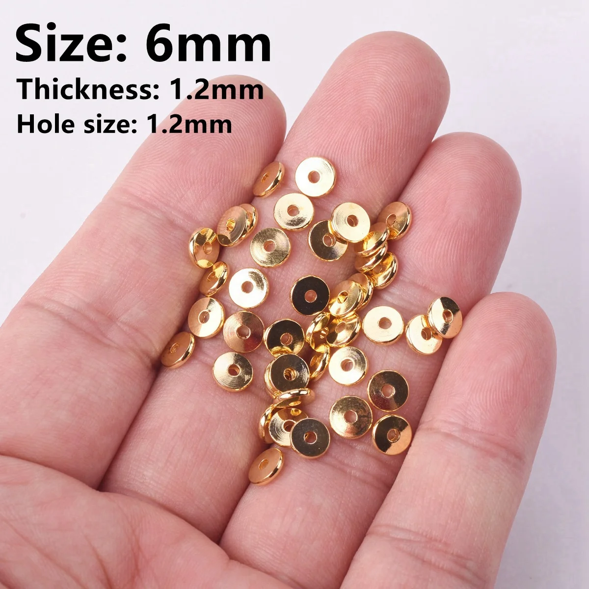 Solid Brass Metal Gold / Rose Gold Flat Round Shape 4mm 6mm 8mm 10mm 12mm 14mm Loose Spacer Beads lot for Jewelry Making