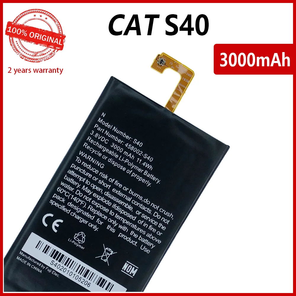 100% Original 3000Ah S40 Phone Battery For Caterpillar CAT S40 458002-S40 High quality Batteries With Tools+Tracking Number