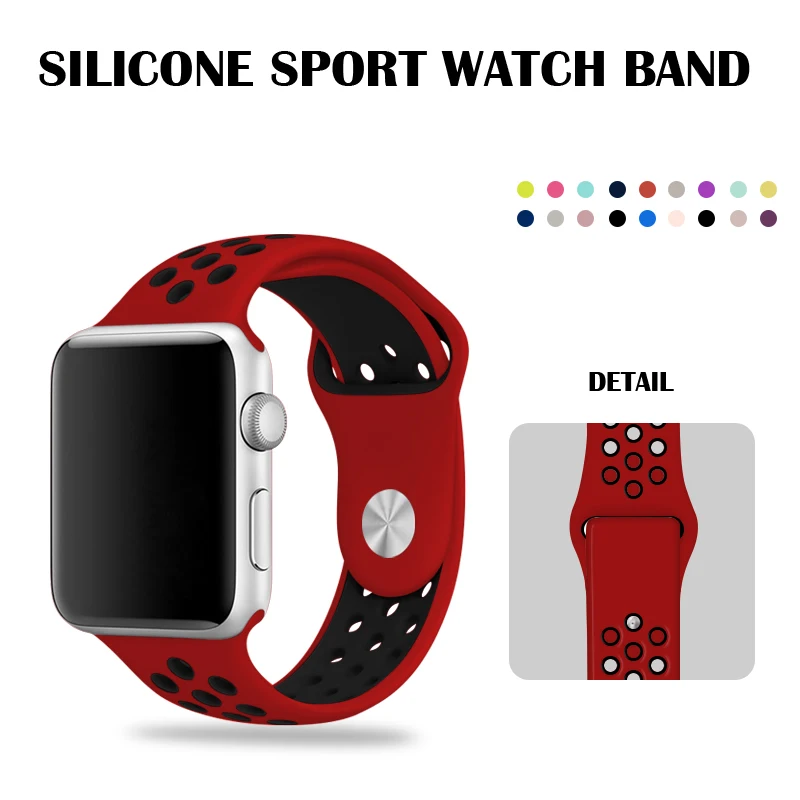 red and black nike apple watch band