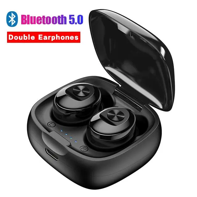 Новые XG12 TWS Bluetooth беспроводные 5,0 одиночные наушники 5D стерео HIFI Звук спортивные наушники гарнитура с микрофоном - Цвет: Binaural Black