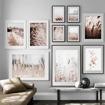 

Nordic Pink Landscape Decoration Canvas Painting Wall Art Canvas Poster and Paint Picture for Living Room Girl Bedroom Home