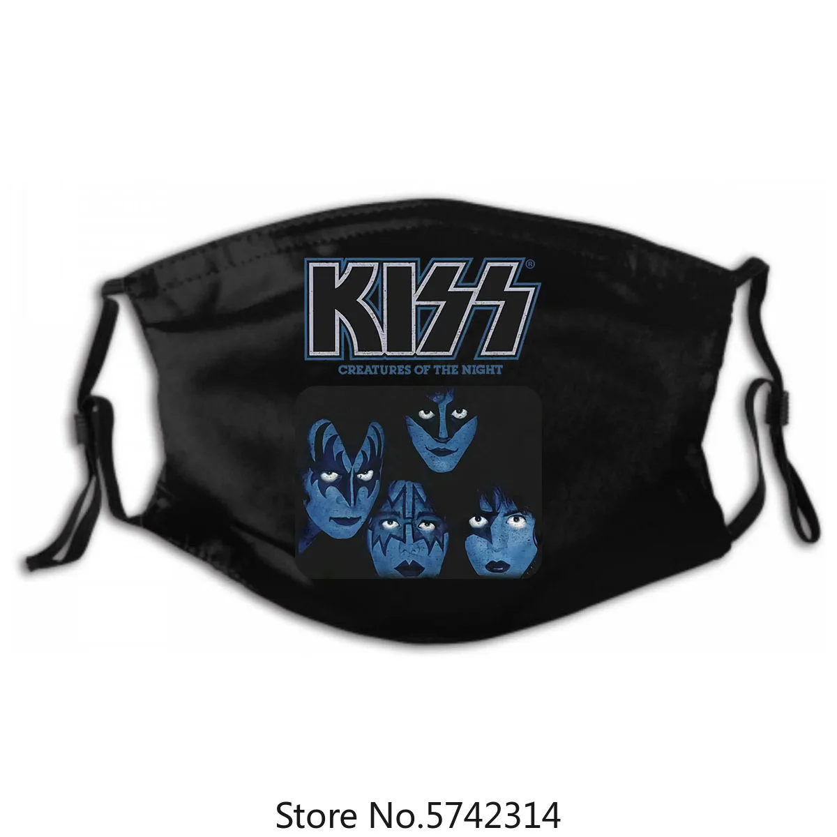 

Usa Kiss Creatures Of The Night Gene Simmons Rock Band Mask & Stickers Washable Reusable Mask with PM2.5 Filters 5 Layers