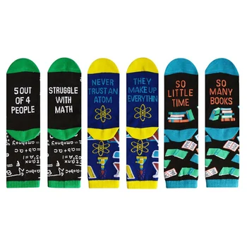 

Casual Space Mathematics Physics Formula Books Printed Sports Socks Colorful Crew Cotton Spandex Hosiery Footwear