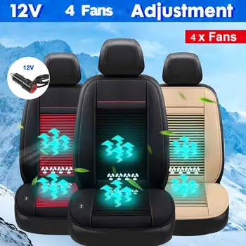 

JIAMEN 12V 3 Speed 8 Built-in Fan Car Seat Cushion Universal Cooling Fan Cool Adjustment Summer with Lighter Plug