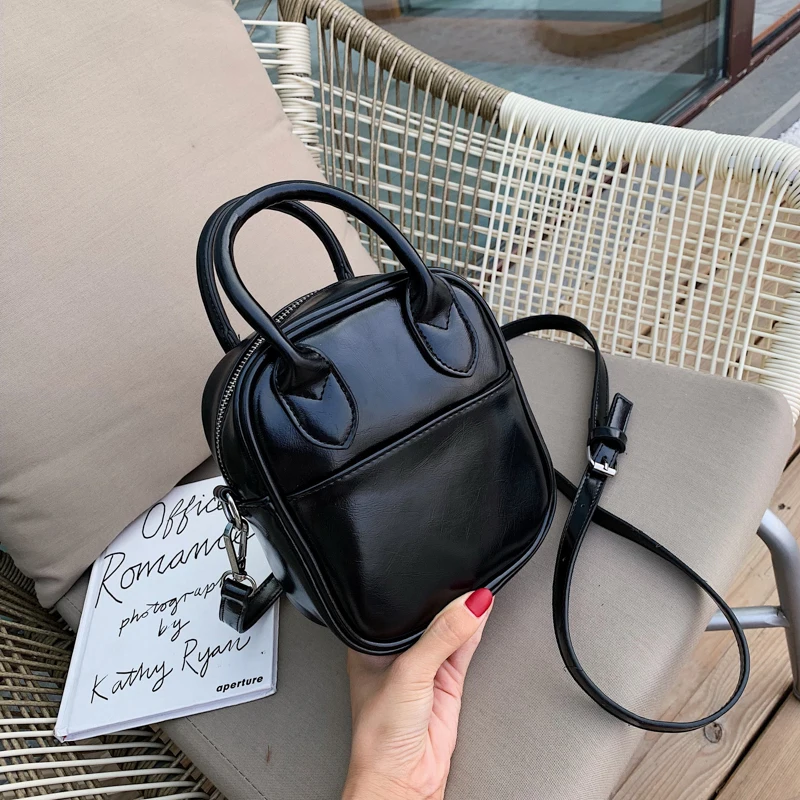 Korean Style Ladies Handbag Quality Pu Leather Retro Shoulder Messenger Bag Shell Designer Fashion Ladies Storage Items Handbag