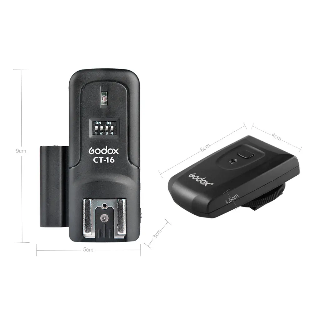 Godox CT-16 16 Channels Wireless Radio Flash Trigger Transmitter + Receiver Set for Canon Nikon Pentax Studio Flash
