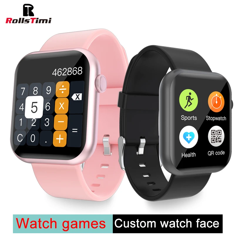 

Rollstimi 2021 men's wrist Smart watch fashion Fitness bracelet Sleep heart rate monitoring incoming call Ladys small game watch