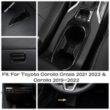 

Black Brushed Interior Left Foot Rest Pedal / Air AC Vent Cover Trim For Toyota Corolla Cross 2021 2022 & Corolla 2019 - 2022