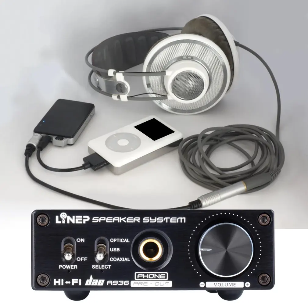 Усилитель для наушников декодер A936 аудио декодер DAC Fever Hifi одна машина Usb звуковая карта волоконный коаксиальный усилитель