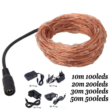 

Outdoor Decoration 10m 20m 30m 50m Waterproof Copper String Lights Christmas Fairy Decorative Lights for Garden Balcony Street