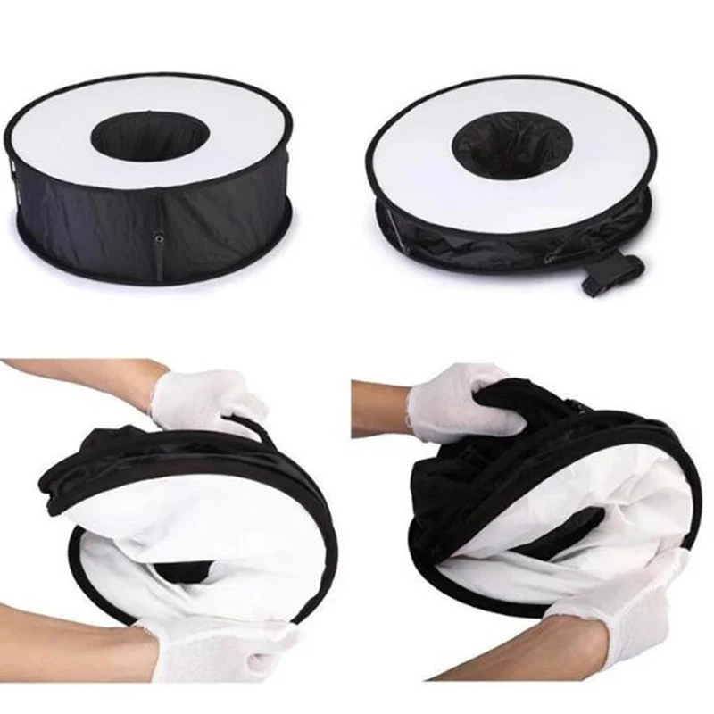 Photography Softbox Bowens Mount Softbox Portable Softbox Photography Lighting Kit 45cm Ring Softbox SpeedLite Softbox Flash Light Stand Foldable Diffuser Ring Speedlight Soft Box For Canon Nikon Speedlight