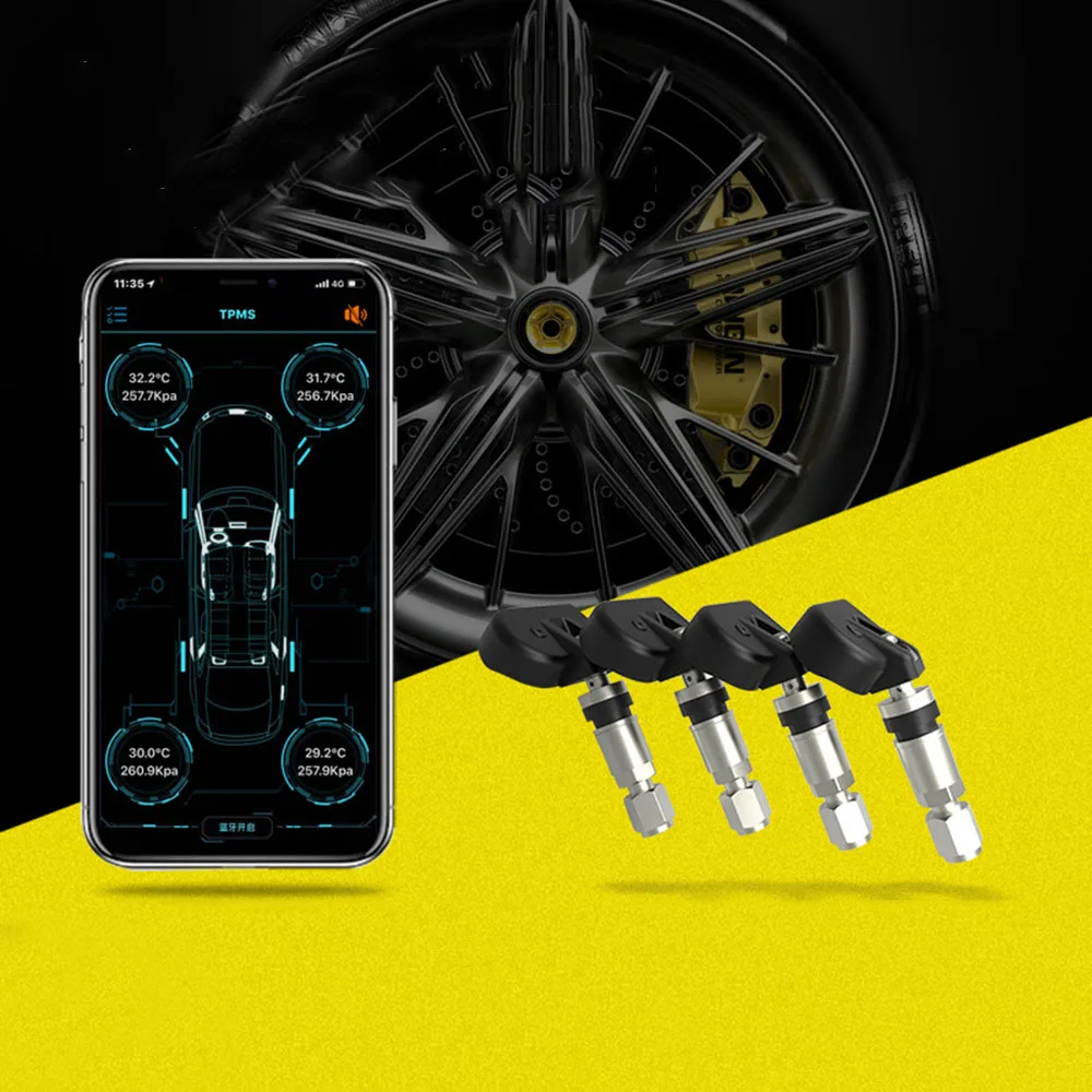 4 шт. встроенные внутренние датчики автомобиля TPMS Bluetooth система контроля давления в шинах внутренние колеса аксессуары для шин