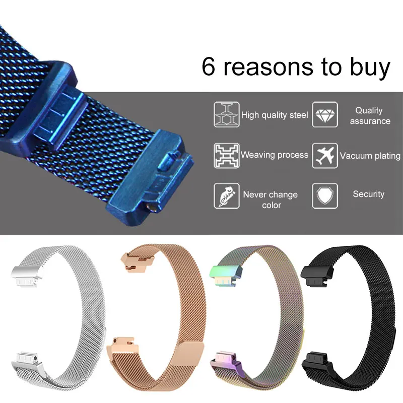 

Smartwatch Replacement For Fitbit Inspire Milanese Loop Strap Bracelet Belt Metal Mesh Woven Magnetic Belt Support Dropshipping