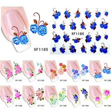 1 лист, серия цветов, наклейки для переноса воды, наклейки для полного обертывания, наклейки для водяных знаков, маникюрные наклейки для ногтей, инструменты для маникюра