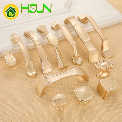Cupboard Wardrobe Door Drawer Handle Gold Zinc Alloy Handle