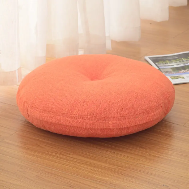 Simanfei напольная Подушка пуф футон татами диванная подушка для сидения круглая подушка для стула дорожная Подушка декоративная сидячая подушка - Цвет: Orange