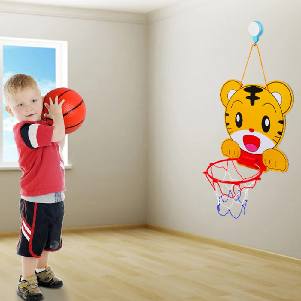 

Cartoon Basketball Stand Kids Basketball Toys Adjustable Cartoon Animals Basket Educational Sport Interactive Games Tiger