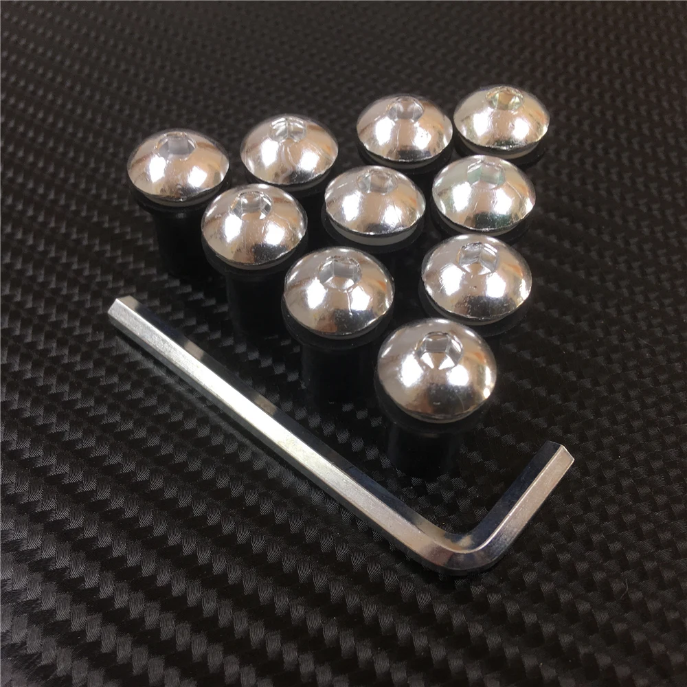 Motorcycle Fasteners 5mm 10PCS Motorcycle Windscreen Windshield Bolts Screws Nut Fastener For Suzuki GSXR 600 750 1000 K1 K2 K3 K4 K5 K6 K7 K8 K9 K11