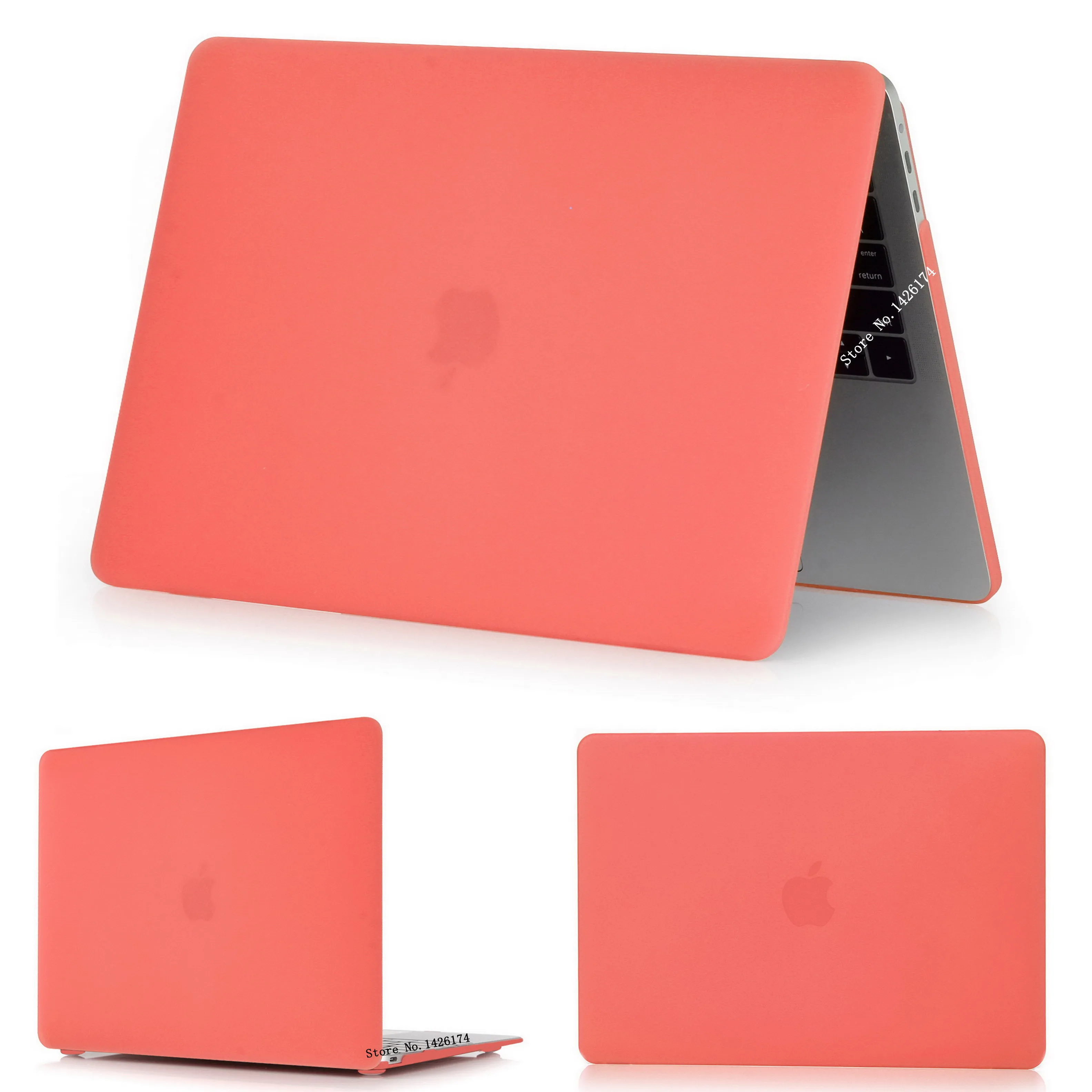 Matte Coral orange Кристальный \ матовый чехол для Apple Macbook Air Pro retina 11 12 13 15 дюймов сумка для ноутбука, для нового Mac book Air Pro 13,3 чехол A1932+ подарок - Цвет: Matte Coral orange