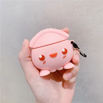 

pink silicone squid octopus cartoon bluetooth wireless earphone cover for apple airpods protective case BIA658