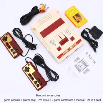 

Retro Classic Nostalgic 8 bit Video Games Console + Dual Gamepads + 24 in 1 Game Card AV Output For FC Game Console