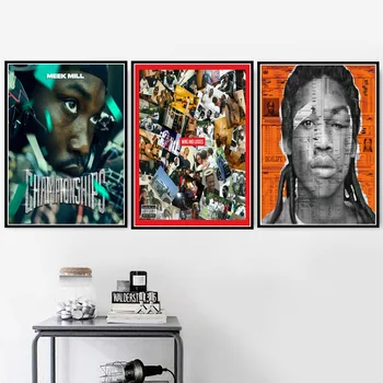 

Poster Prints Meek Mill Hip Hop Rap Music Singer Star Album Wins Losses Painting Art Wall Pictures For Living Room Home Decor