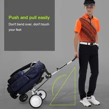 Dobrável saco de golfe trole 3 rodas esportes ao ar livre viagem aeroporto carrinho de verificação de bagagem carrinho de golfe ferramenta passo v