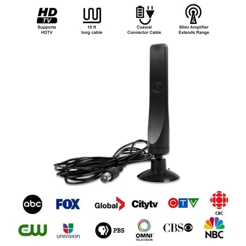 HD цифровая ТВ антенна 80 милей VHF UHF Freeview местные каналы антенна с 3,6 м кабелем