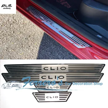 

for 2014 2015 2016 Renault CLIO IV CLIO 4 car styling sticker 4pcs/lot Stainless Steel Scuff Plate Door Sill decorative cover